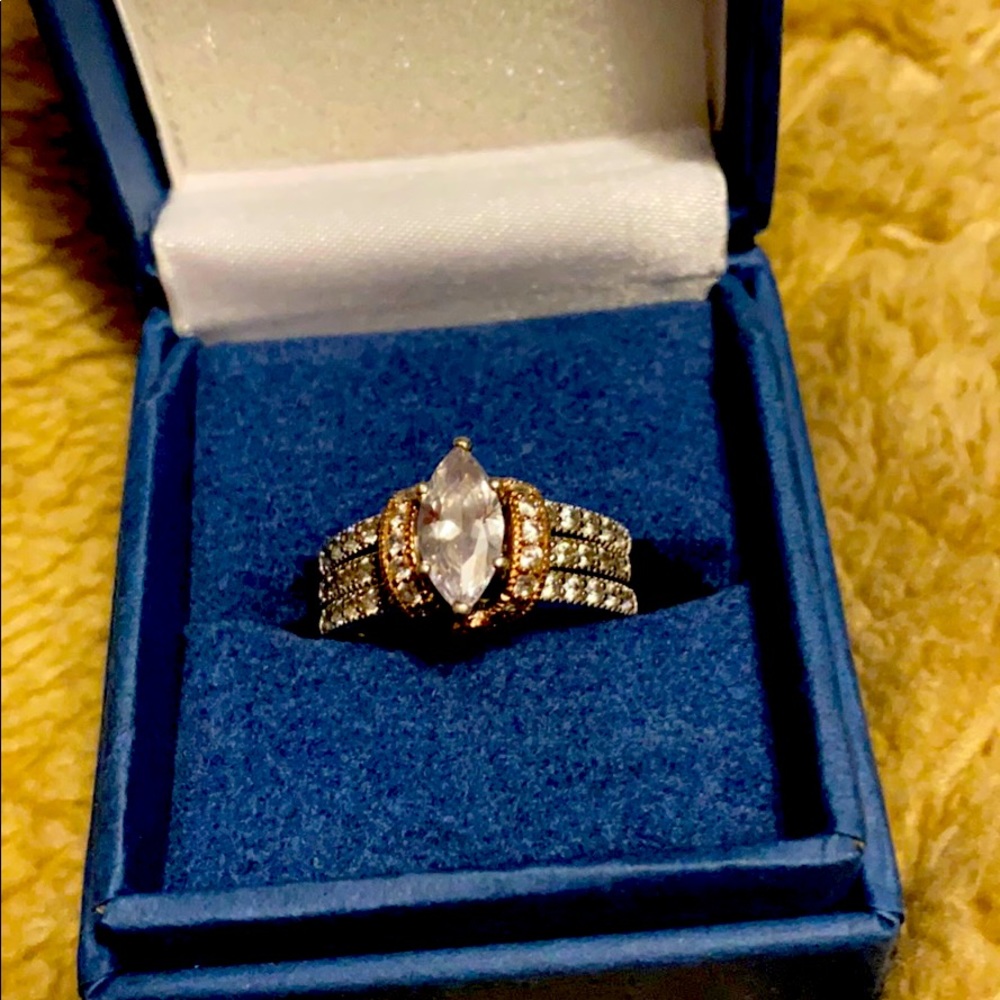Sterling Silver and CZ Wedding Set